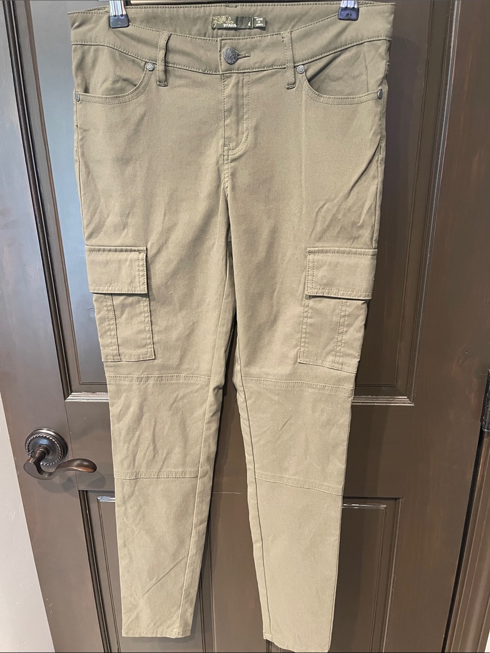 Prana Olive Green Skinny Cargo Pants